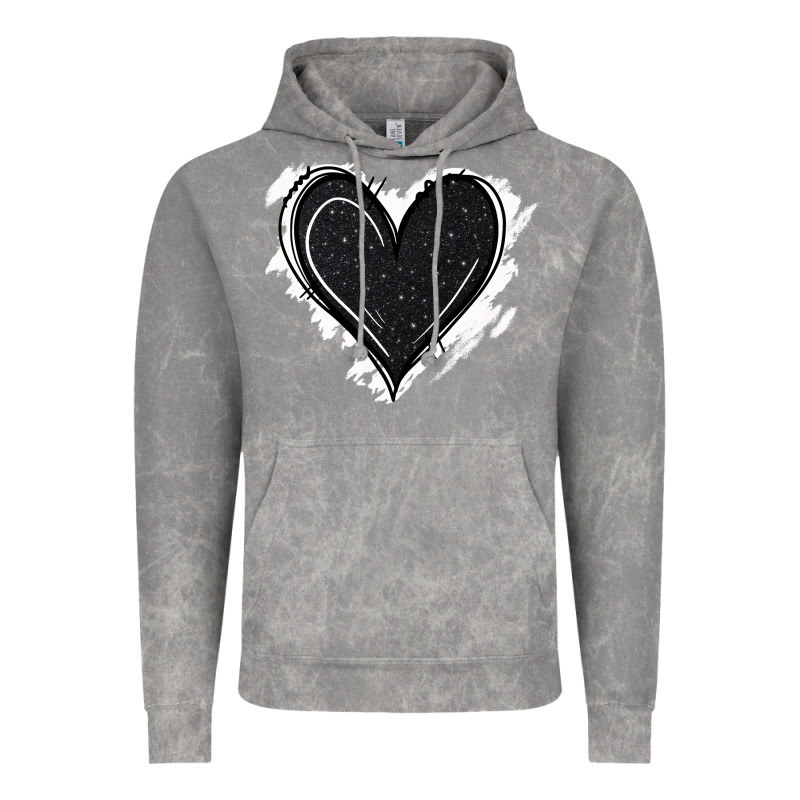 Black Glitter Heart Vintage Hoodie by Jasminsmagicworld | Teevron
