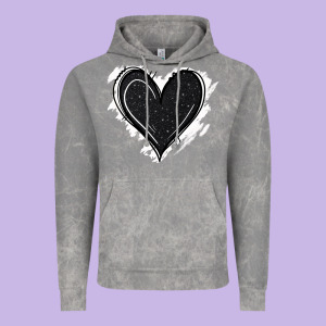 Black Glitter Heart Vintage Hoodie Designed By Jasminsmagicworld