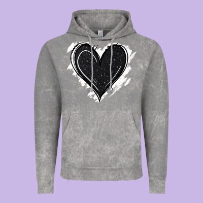 Black Glitter Heart Vintage Hoodie Designed By Jasminsmagicworld