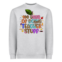 Heather Grey 100 days of doing teacher stuff Heavyweight Sweatshirt - Artiststas