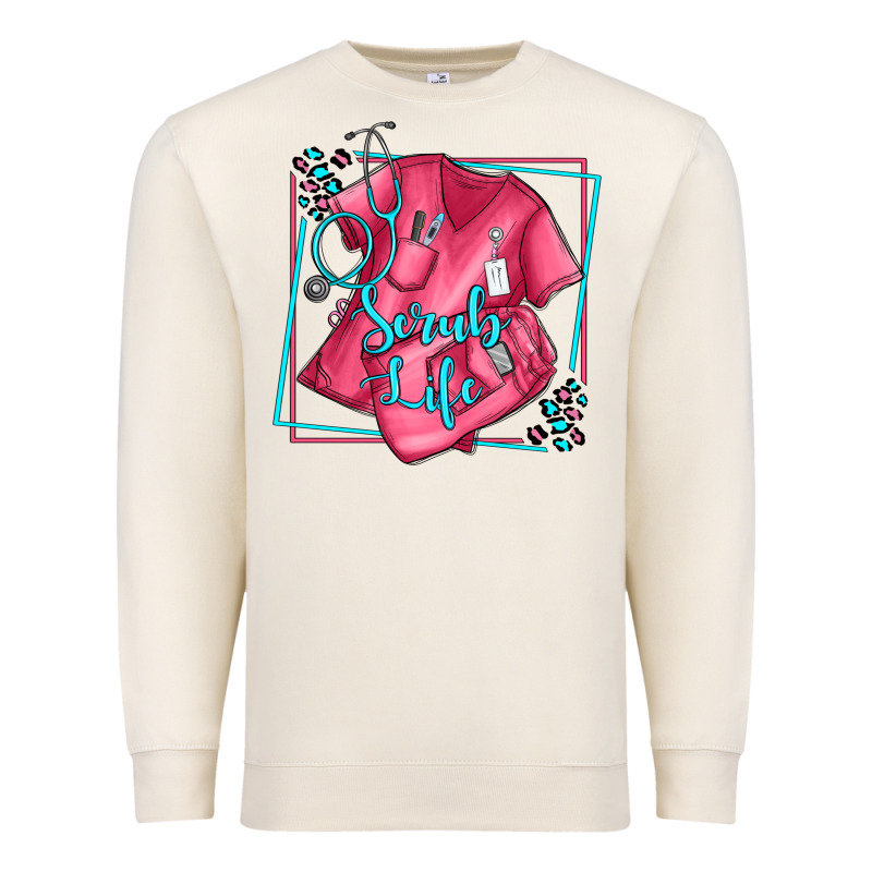 Nurse Scrub Life Olivia Premium Sweatshirt by OliviaCreatesArt | Teevron