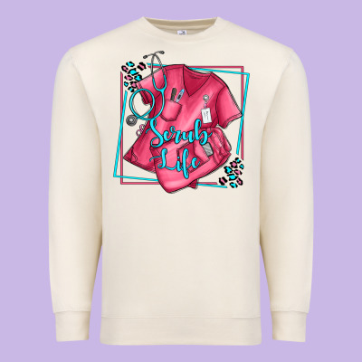 Nurse Scrub Life Olivia Premium Sweatshirt Designed By Oliviacreatesart