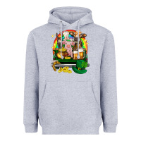 Heather Grey St. Patrick's Day farm animals on truck Heavyweight Hoodie - HowdyJamesFarm