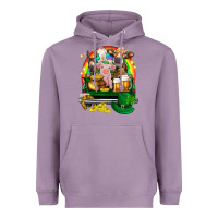 Lavender St. Patrick's Day farm animals on truck Heavyweight Hoodie - HowdyJamesFarm
