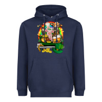 Navy St. Patrick's Day farm animals on truck Heavyweight Hoodie - HowdyJamesFarm