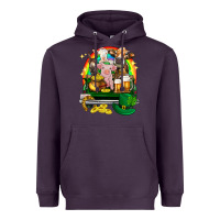 Plum St. Patrick's Day farm animals on truck Heavyweight Hoodie - HowdyJamesFarm