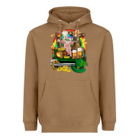Toasted Coconut St. Patrick's Day farm animals on truck Heavyweight Hoodie - HowdyJamesFarm