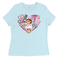Baby Blue nurse and nurse element heart Ladies Tee - AdoDesignShop