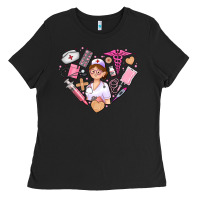 Black nurse and nurse element heart Ladies Tee - AdoDesignShop