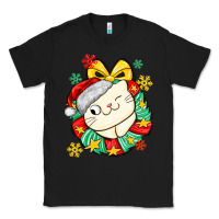 Black Christmas wreaths cat Classic Tee - MaliasSmallBusiness