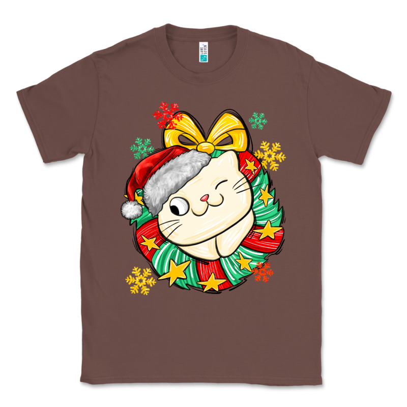 Christmas Wreaths Cat Classic Tee by MaliasSmallBusiness | Teevron