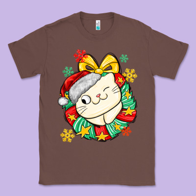 Christmas Wreaths Cat Classic Tee Designed By Maliassmallbusiness