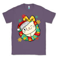 Lavender Christmas wreaths cat Classic Tee - MaliasSmallBusiness