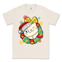 Natural Christmas wreaths cat Classic Tee - MaliasSmallBusiness