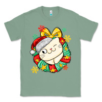 Sage Christmas wreaths cat Classic Tee - MaliasSmallBusiness