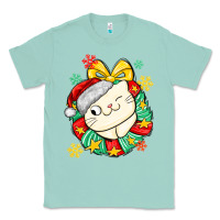 Seafoam Christmas wreaths cat Classic Tee - MaliasSmallBusiness