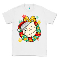 White Christmas wreaths cat Classic Tee - MaliasSmallBusiness