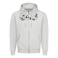 Dove Grey cute panda Zipper Hoodie - TumblerDesignByShophia