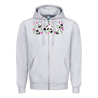 Heather Grey cute panda Zipper Hoodie - TumblerDesignByShophia
