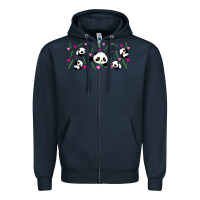 Navy cute panda Zipper Hoodie - TumblerDesignByShophia