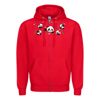 Red cute panda Zipper Hoodie - TumblerDesignByShophia