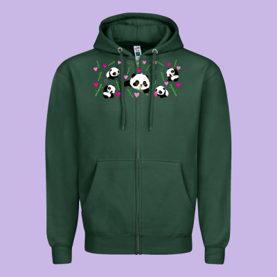 Cute Panda Zipper Hoodie Designed By Tumblerdesignbyshophia