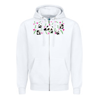 White cute panda Zipper Hoodie - TumblerDesignByShophia