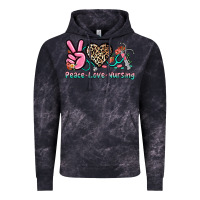 Cloud Black peace love nursing Vintage Hoodie - NancyCooperArtShop