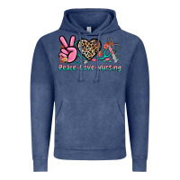 Vintage Denim peace love nursing Vintage Hoodie - NancyCooperArtShop