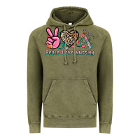 Vintage Olive peace love nursing Vintage Hoodie - NancyCooperArtShop