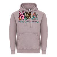 Vintage Zinc peace love nursing Vintage Hoodie - NancyCooperArtShop