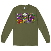 Army Green CNA Certified Nursing Assistant Mardi Gras Long Sleeve Tee - LillyAllenDesigns