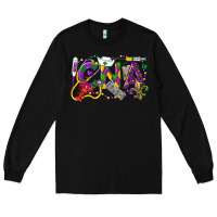 Black CNA Certified Nursing Assistant Mardi Gras Long Sleeve Tee - LillyAllenDesigns