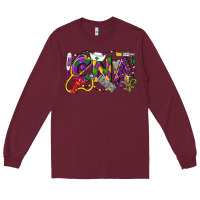 Burgundy CNA Certified Nursing Assistant Mardi Gras Long Sleeve Tee - LillyAllenDesigns