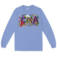 Colony Blue CNA Certified Nursing Assistant Mardi Gras Long Sleeve Tee - LillyAllenDesigns