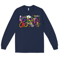 Navy CNA Certified Nursing Assistant Mardi Gras Long Sleeve Tee - LillyAllenDesigns