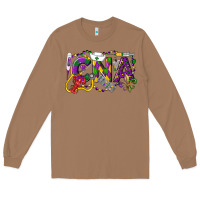 Toasted Coconut CNA Certified Nursing Assistant Mardi Gras Long Sleeve Tee - LillyAllenDesigns