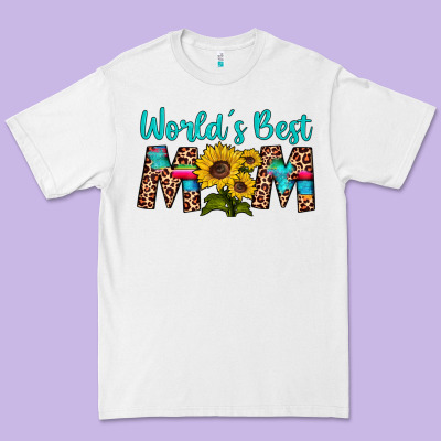 World's Best Mom Sunflower Premium Tee Designed By Artiststas