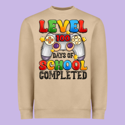 Level 100 Days Of School Completed Heavyweight Sweatshirt Designed By Artiststas