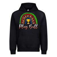 Black Play Ball Football Rainbow Urban Hoodie - CowhideDigitalArt