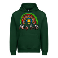 Forest Green Play Ball Football Rainbow Urban Hoodie - CowhideDigitalArt