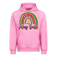 Fuchsia Pink Play Ball Football Rainbow Urban Hoodie - CowhideDigitalArt