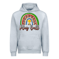 Heather Grey Play Ball Football Rainbow Urban Hoodie - CowhideDigitalArt