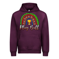 Mauve Wine Play Ball Football Rainbow Urban Hoodie - CowhideDigitalArt