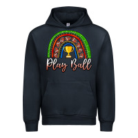 Navy Play Ball Football Rainbow Urban Hoodie - CowhideDigitalArt