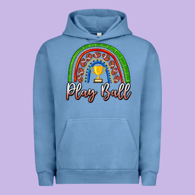 Play Ball Football Rainbow Urban Hoodie Designed By Cowhidedigitalart