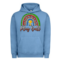 Pigment Pebble Blue Play Ball Football Rainbow Urban Hoodie - CowhideDigitalArt