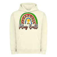 Pigment Pistachio Play Ball Football Rainbow Urban Hoodie - CowhideDigitalArt