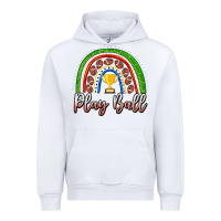 White Play Ball Football Rainbow Urban Hoodie - CowhideDigitalArt