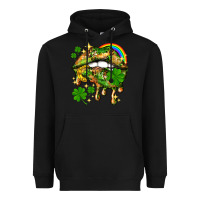 Black St. Patrick's Day lips Heavyweight Hoodie - HowdyJamesFarm